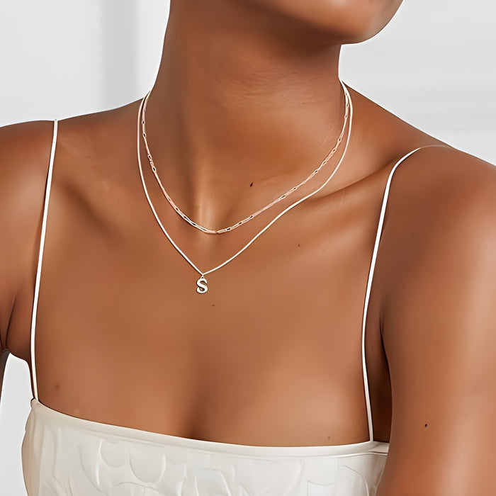 Women Customized Letters Clavicle Necklace
