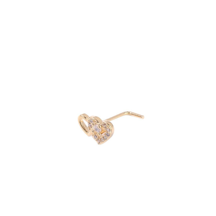 Women Heart Zircon Nose Puncture
