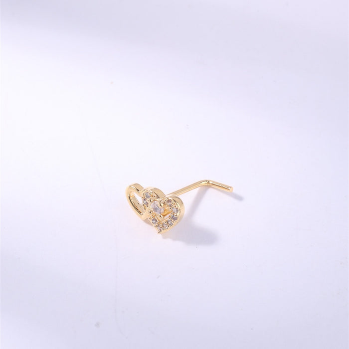 Women Heart Zircon Nose Puncture