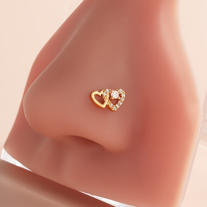 Women Heart Zircon Nose Puncture