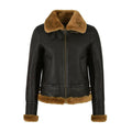 Women RAF B3 Flying Aviator Style Sheepskin Shearling Bomber Leather Jacket