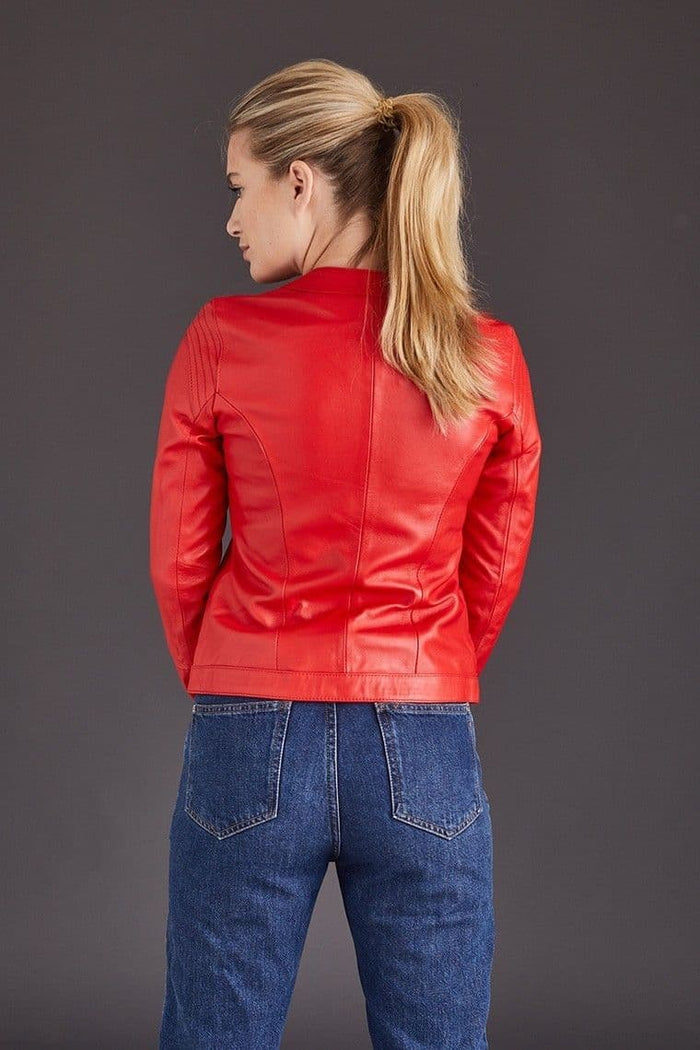 Women Red Best RAF B3 Lambskin Motorcycle Leather Jacket For Women