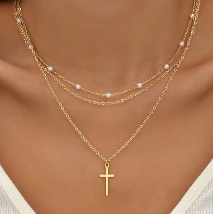 Women Retro Alloy Layered Clavicle Necklace