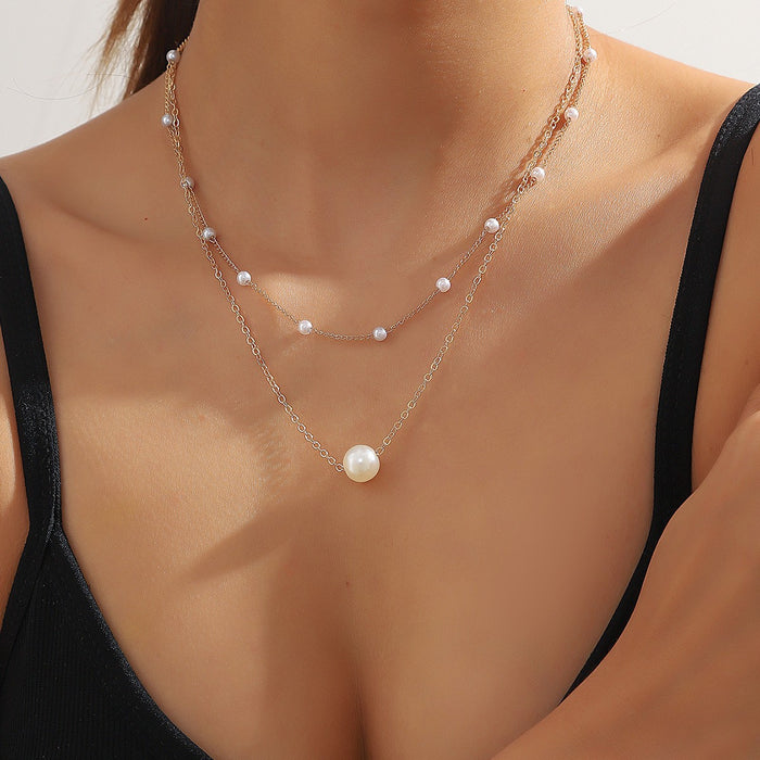 Women Retro Alloy Layered Clavicle Necklace