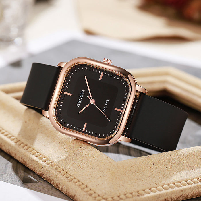 Women's Fashionable Dress Wearing Watch with Silicone Strap