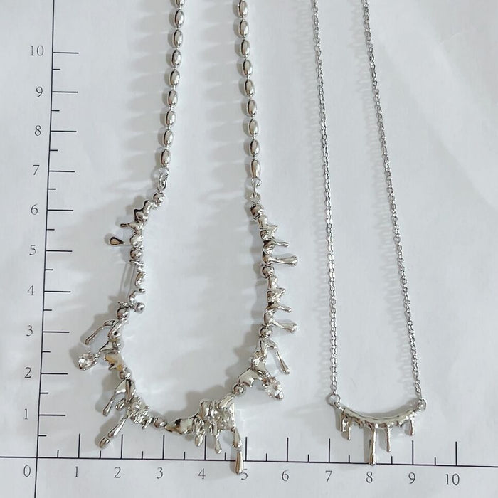 Women's Liquid Metal Drop Necklace