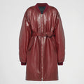 Women's New Sheepskin Red Oversized Leather Bomber Jacket