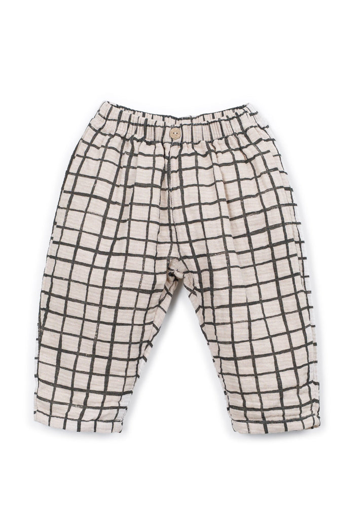 Plaid checked baby trousers