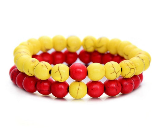Yin Yang Distance Match Bracelets | Unisex Natural Stone Beaded Couple Set
