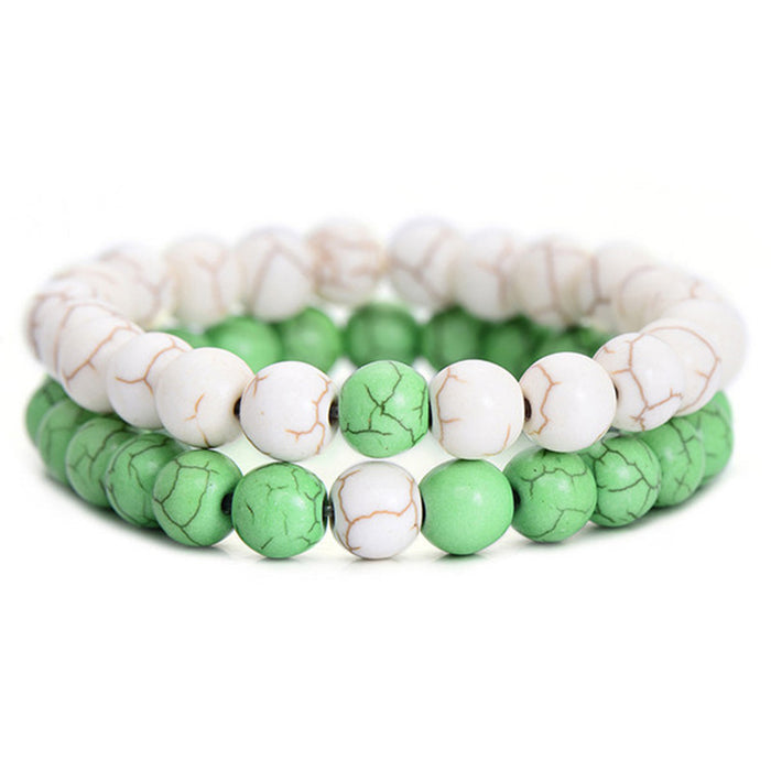 Yin Yang Distance Match Bracelets | Unisex Natural Stone Beaded Couple Set