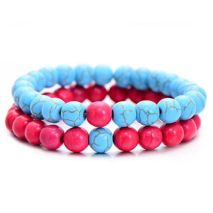 Yin Yang Distance Match Bracelets | Unisex Natural Stone Beaded Couple Set