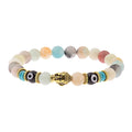 Zen Guardian Buddha Evil Eye Bracelet | Unisex Natural Stone Beaded Stretch Bracelet